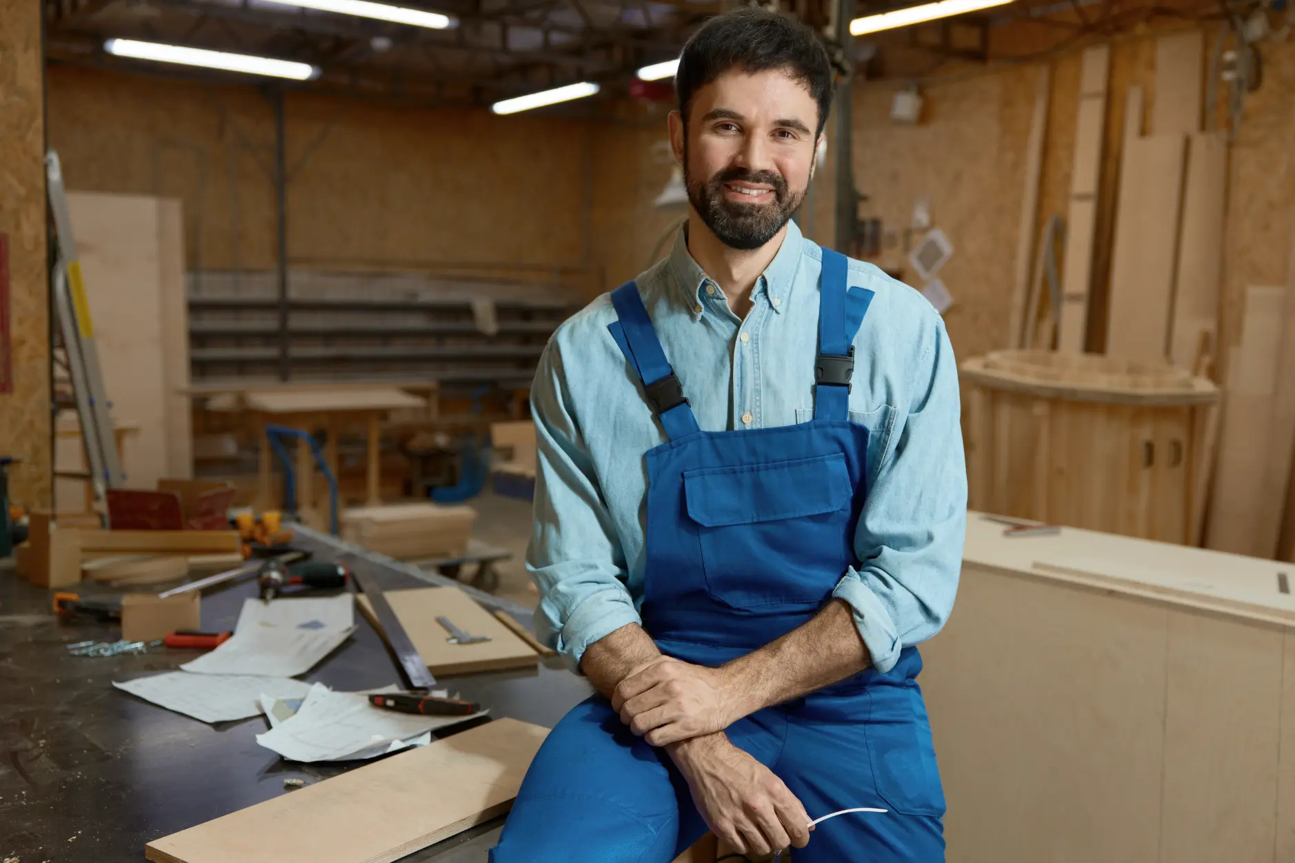 Tradesman in a workshop